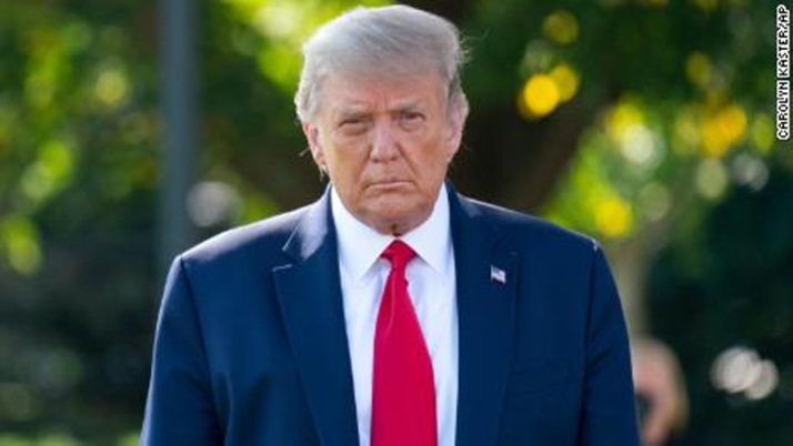 Trump took off his mask when he returned to the White House