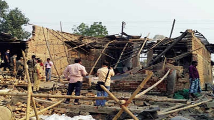 Police prevented the BJP delegation from entering the blast site