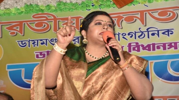 bjp leader baisakhi banerjee rally at diamond harbour abhishek banerjee mamata banerjee