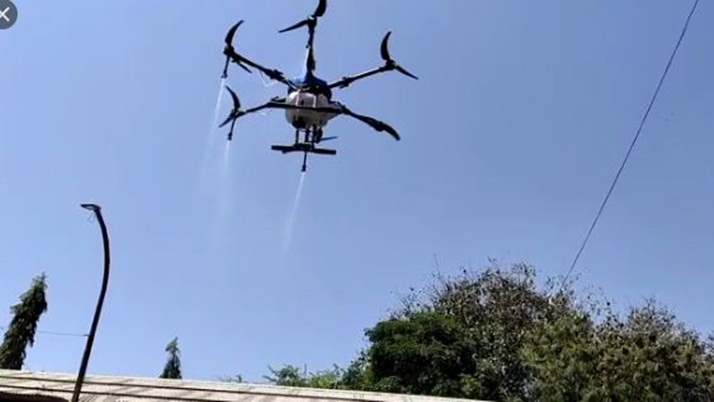 Sanitisation: Sanitization by flying drones at Balurghat