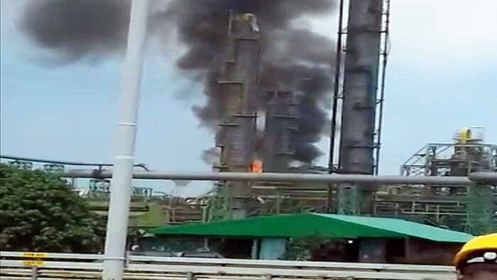 Fire: Halfia petrochemicals in the fire