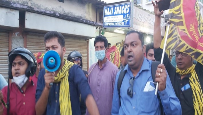 The anti-gutkha bike procession of the bangla pokkho in Kamalgazi