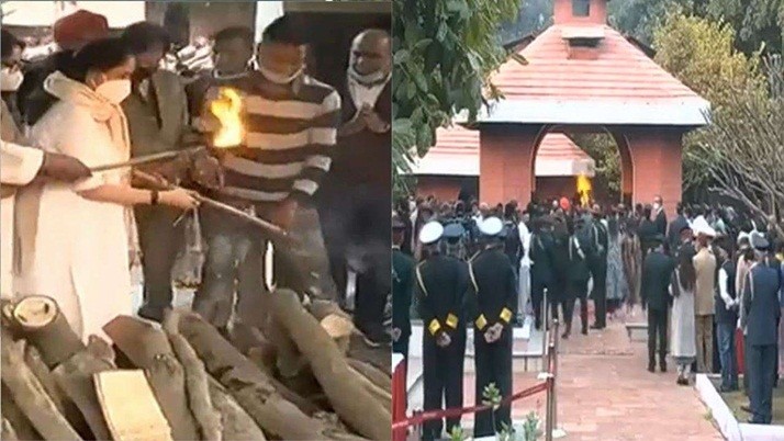 Bipin Rawat and His wife last rite At Brar Square, The Nationa's said goodbye forever