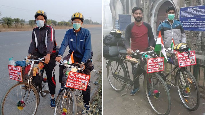The great initiative of two young men from Kalna, Corona consciously set off for Ladakh on a bicycle