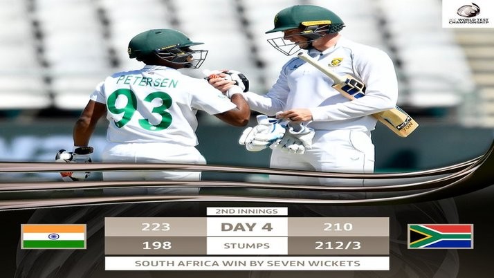 India lost to South Africa by 7 wickets.
