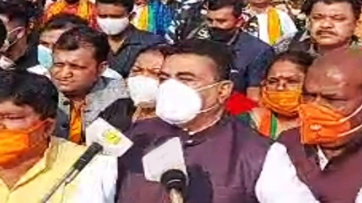 Salt Lake BJP procession thunder! Shuvendur protested sitting on the street