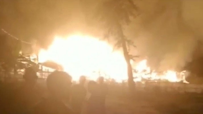 A poultry farm was destroyed in a terrible fire, the loss of which is lakhs of rupees