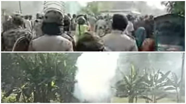 Chaos in Kaliaganj protesting the rape-murder of a minor, police lathi charge and tear gas