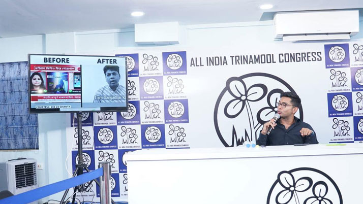 BJP's Narada like at Trinamool Bhavan showing viral video of Sandeshkhali, horrific attack Abhishek