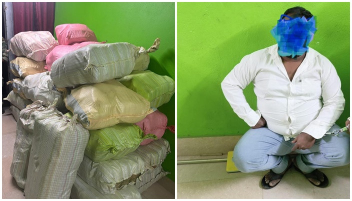 710 kg ganja recovered in Bauria, Howrah, one arrested