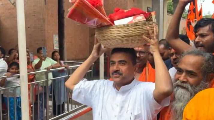 suvendu-adhikari-kalighat-temple-visit-bhabanipur-election-campaign-start