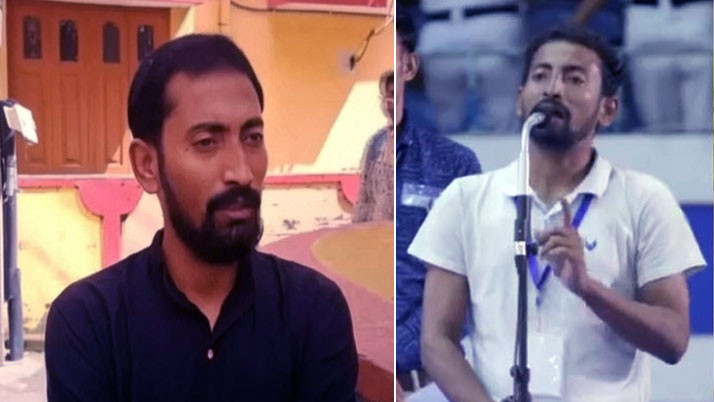 section of jobless teachers protest in black attire on SSC exam day